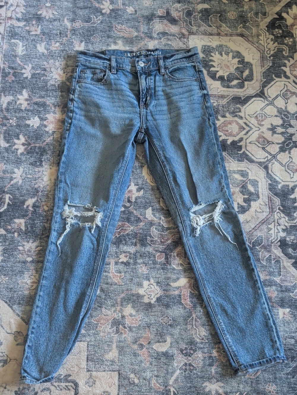 American Eagle Outfitters Skinny Distressed Blue Jeans